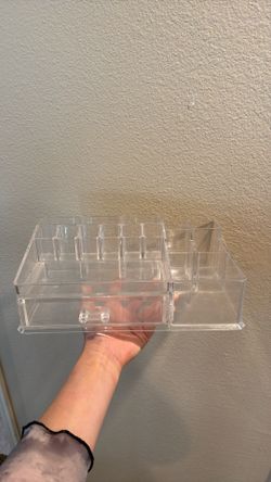 Acrylic Clear Desk Makeup Storage container With Drawer 