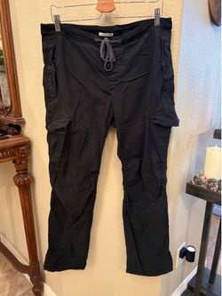 JAMES PERSE Men Black Cargo Drawstring Pants Size 2 (Medium)