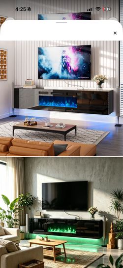 Floating Fireplace TV Stand