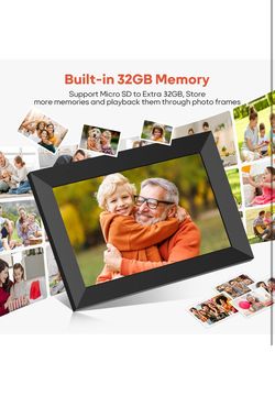 Frameo 10.1 Inch WiFi Digital Picture Frame, 1280x800 HD IPS Touch Screen Photo Frame Electronic, 32GB Memory, Auto-Rotate, Wall Mountable, Share Phot
