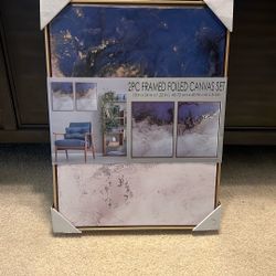 2pc Frame Foiled Canvas Set