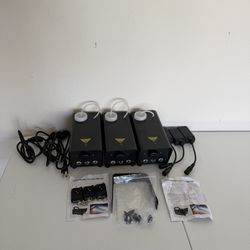 3 Mini Fog Machines w/ LED Lights + Remotes Party DJ Bundle