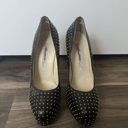 Brian Atwood Black And Gold Studded Heels Size 40