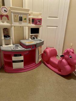 Kitchen Set And Ride On Pony