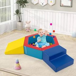 Baby Foam Climbing Blocks with Ball Pit Triangle Stair
