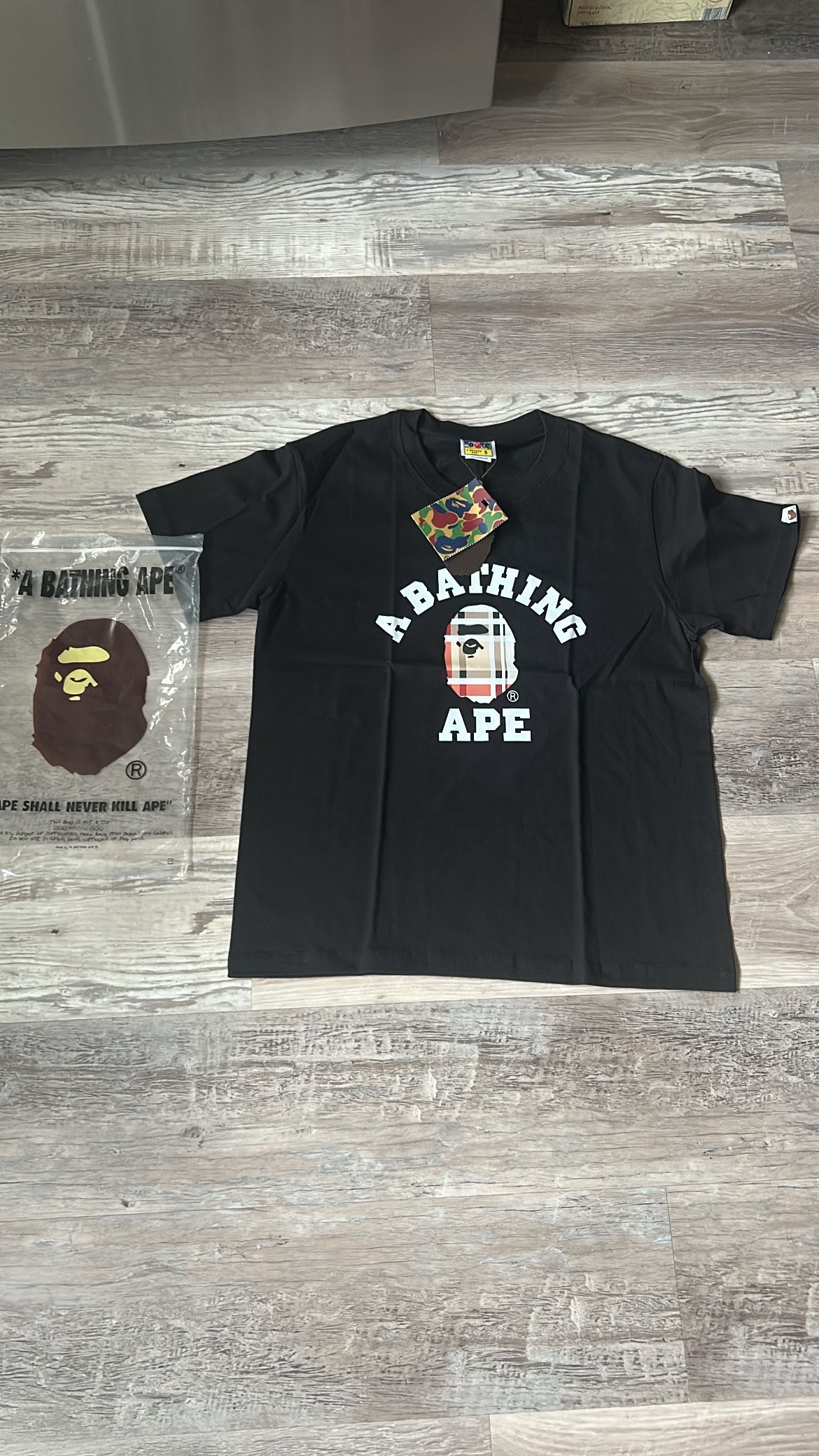 Burberry x BAPE Collaboration Black T-Shirt - Size Small