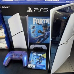 PS5 FORTNITE EDITION EN SU CAJA CON SU CONTROL Y CABLES