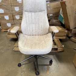 High Back Home Office Chair,Mid Century Modren Ergonomic Executive Chair,Lumbar Support Swivel Task Chair with Wheels,Computer Desk Chair Suede Fabric