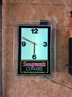 Seagrams Coolers Vintage Lighted Wall Clock This Is Where The Fun Starts