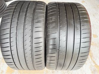 Two Premium Tires 295/30/21 Michelin Pilot Sport 4S with 70-90% Left Tesla Model S rear