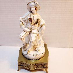 Antique Porcelain Figurine Music Box 