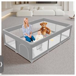 New Open Box Playpen Grey Baby Ninos Corral Play