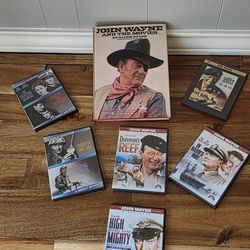 JOHN WAYNE AND THE MOVIES by Allen Eyles HC 1978 Printing & 6 DVDS!