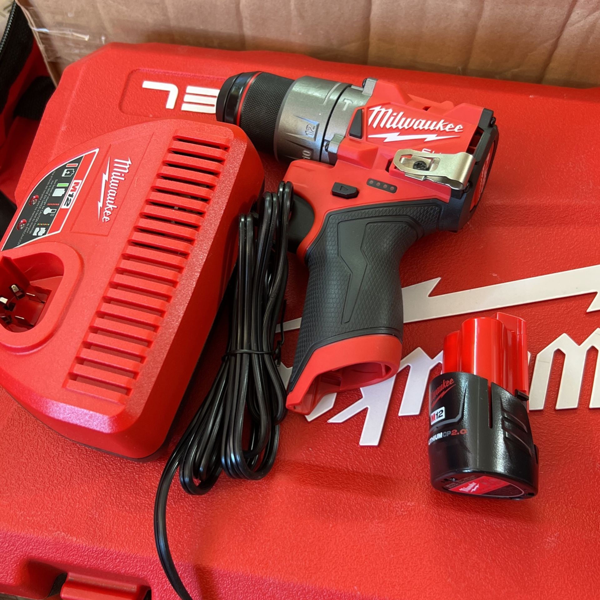 Milwaukee M12 Fuel Hammer Drill With Battery And Charger 
