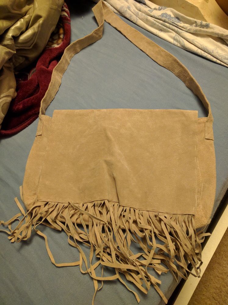 Suede fringe bag