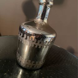 11” POTTERY BARN SILVER VASE WITH SOME PEELING