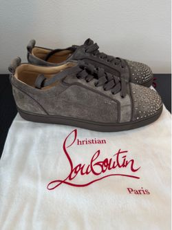 Christian Louboutin Louis Junior Strass Grey Suede Sneakers – Size 41