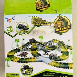Dinosaur Toys, Create A Dinosaur World Road Race, Flexible Track Playset