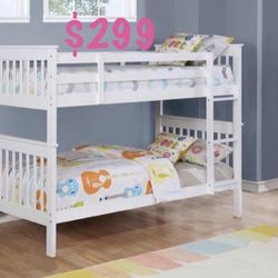 New Twin Over Twin Bunk Bed 