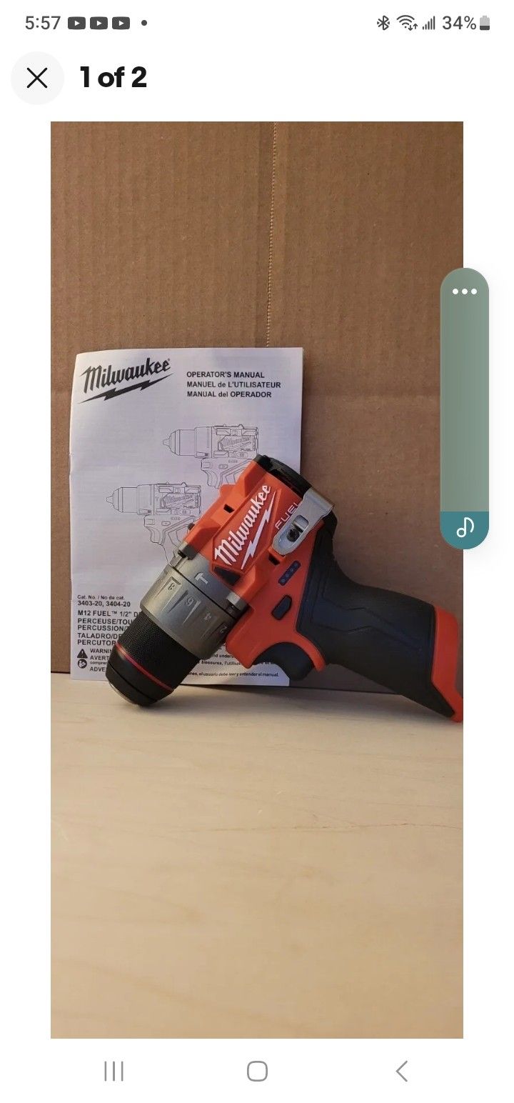 NEW - Milwaukee M12 FUEL 3RD GEN Hammer Drill MODEL 3404-20 ,Brand New ,with Warranty, FIRM.