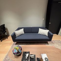 78” Navy Fabric Sofa
