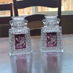 Hofbauer Byrdes Ruby Red Bird Crystal Glass Collection Candle Holder