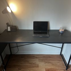 *PREBUILT* Grey Desk - Wood Surface, Steel Frame