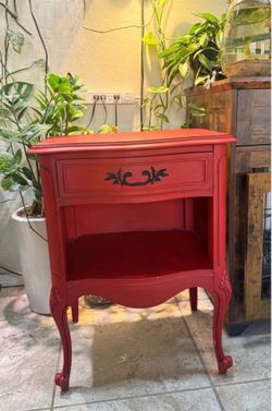 Red vintage side table