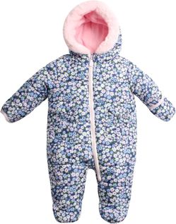KENSIE GIRL Baby Girls Quilted Polar Fleece Pram Snowsuit Coveralls Size 6/9 Months 