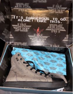 Unsubscribe Podcast UNSUB The Desert Night High Top Sneakers (Brown / DNC Camo) – Men’s Size 12