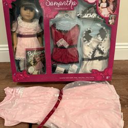American Girl Samantha Doll Set with Girls Matching  Dress