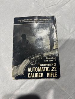Vintage Browning Automatic .22 Caliber Rifle Operation & Care Manual Booklet