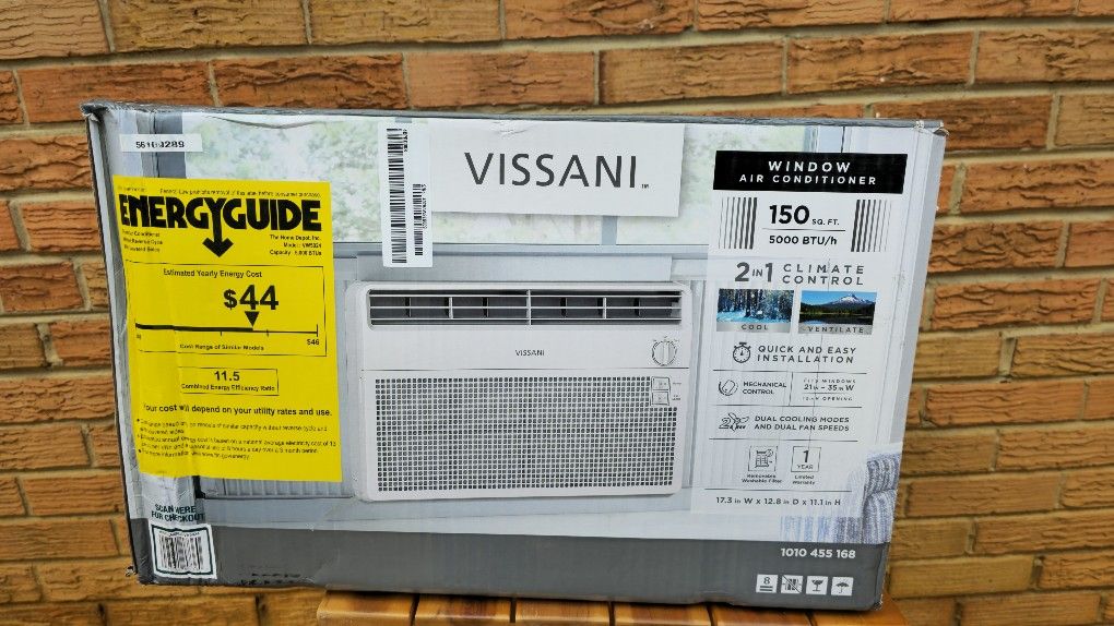 5,000 BTU 115-Volt Window Air Conditioner for 150 sq. ft Rooms with Dehumidifier in White
