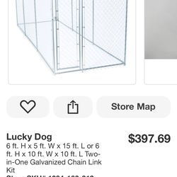 Lucky Dog EZ 2 in 1 Chainlink Dog Kennel