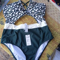 New Womens Swimwear Bikini Size Large Green