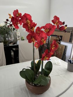 Red Faux Orchid