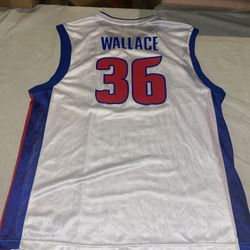 Rasheed Wallace DETROIT PISTONS Reebok JERSEY White Euc Mens Xl Vintage NBA 90s