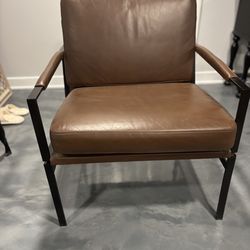 brown leather chair