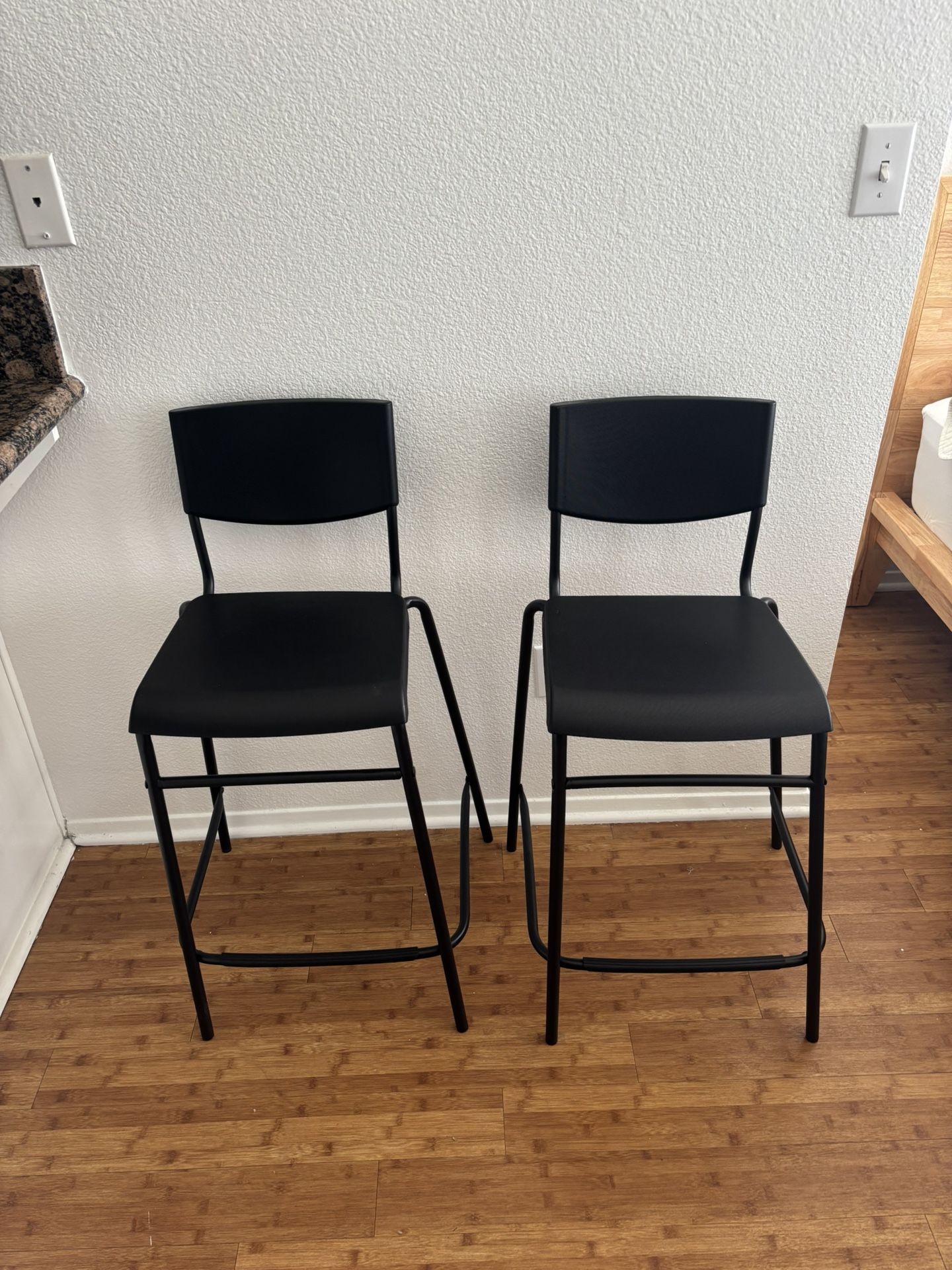 Black Plastic Bar Stools