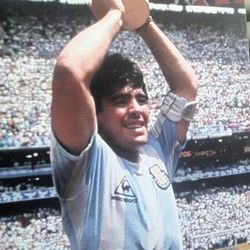Maradona poster on canvas