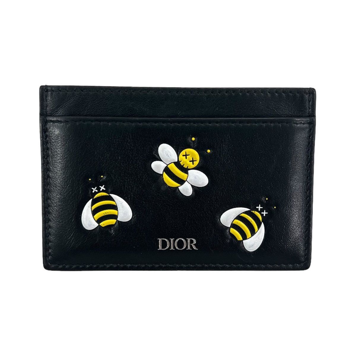 Dior × KAWS Bee Leather Card Holder Wallet