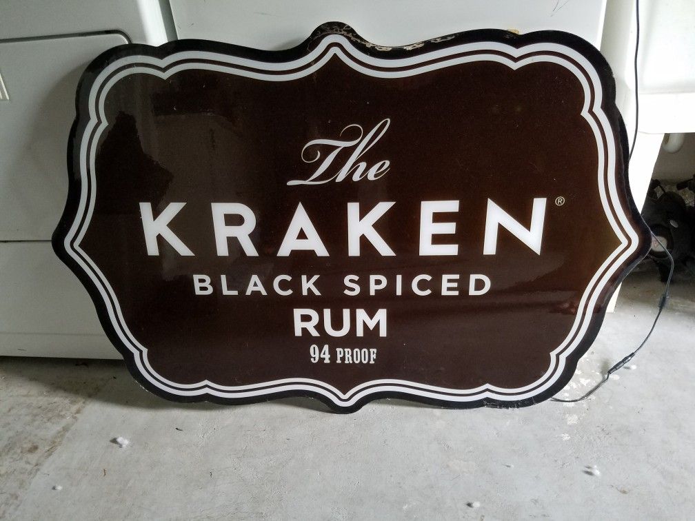 Kraken black spiced rum neon sign