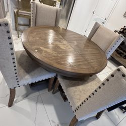 Farmhouse Style Dining Table Set For 4