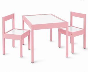 Mainstays Kids 3-Piece Dry Erase Activity Table and Chair Set for Learning, Drawing & Creative Play, Pink