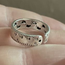 Adorable measuring tape ring resizable