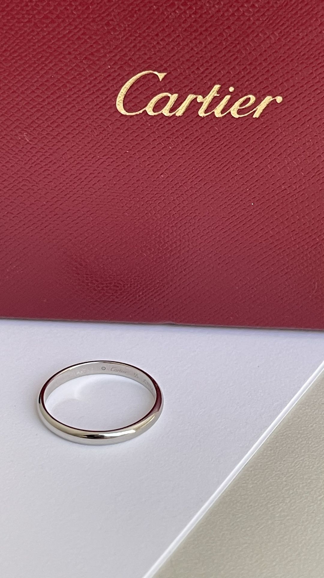 Cartier 1895 Wedding Band 2.5 mm in Platinum size 7.25 NEW $1190