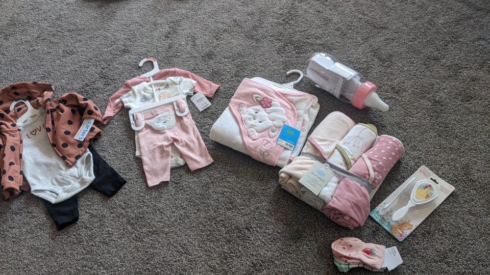 New Newborn 3 Months Clothes And Towels For Girl