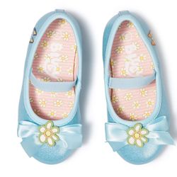 Bluey Toddler Girls Glitter Bow Ballet Flats