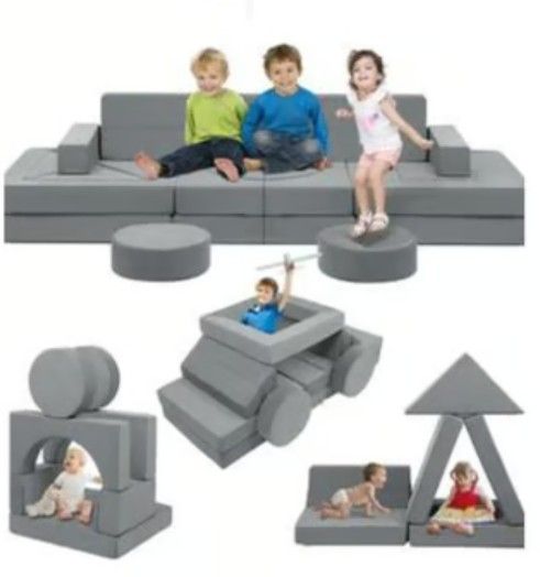 Modular Kids Play Couch Blue