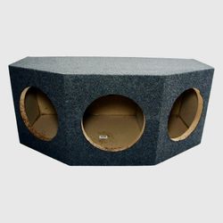 Car Audio Triple 10" Sealed Subwoofer Rear Angle 3 Sub Box Stereo Enclosure